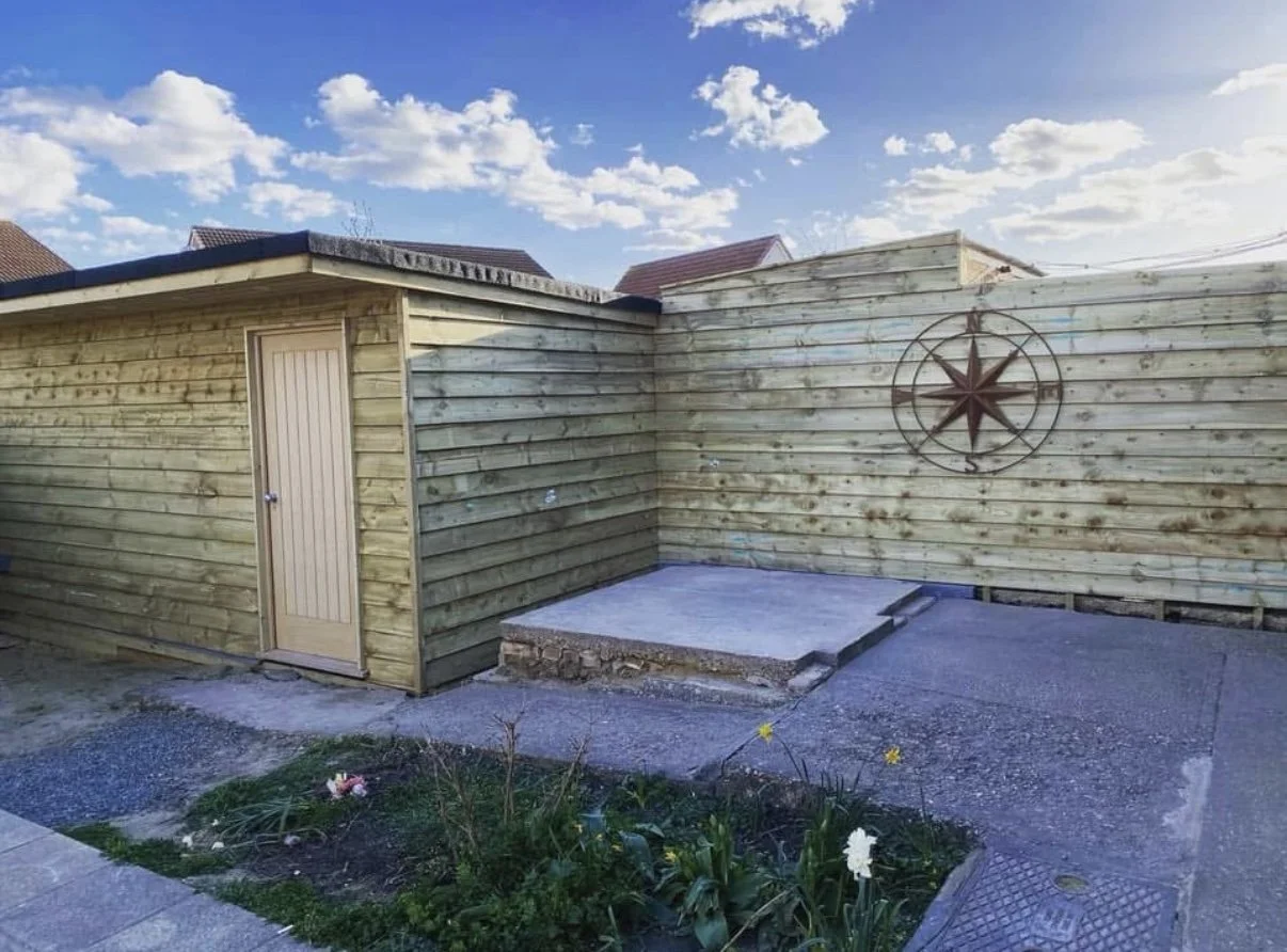 bespoke hand crafted shed and fence produced for one happy customer in Haughley
