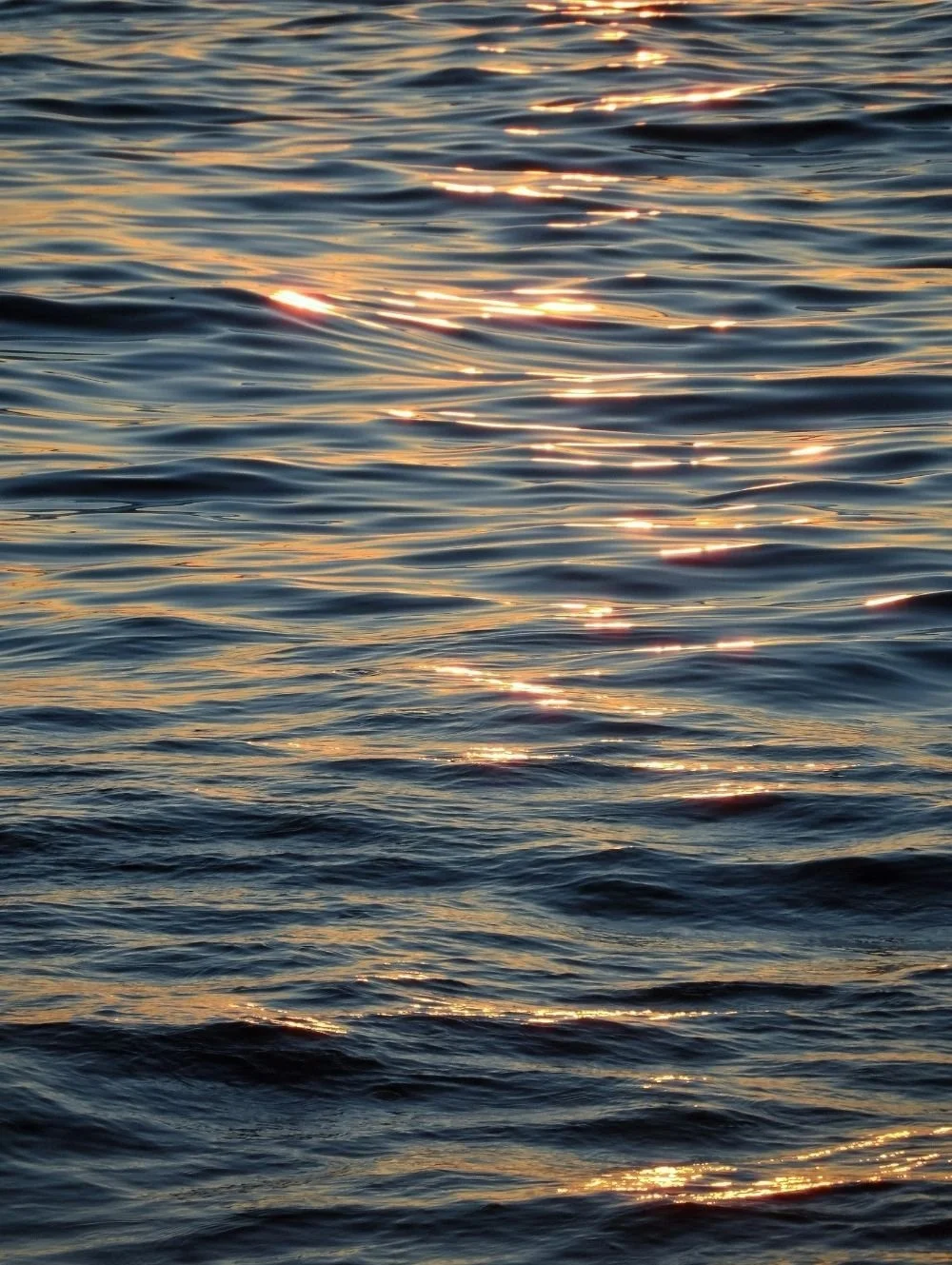 Sunlight sparkles across gentle ocean waves at golden hour, creating a calm and reflective scene that evokes self-love, healing, and emotional well-being.