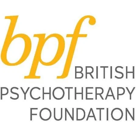 British Psychotherapy Foundation logo with yellow 'bpf' letters and black text.