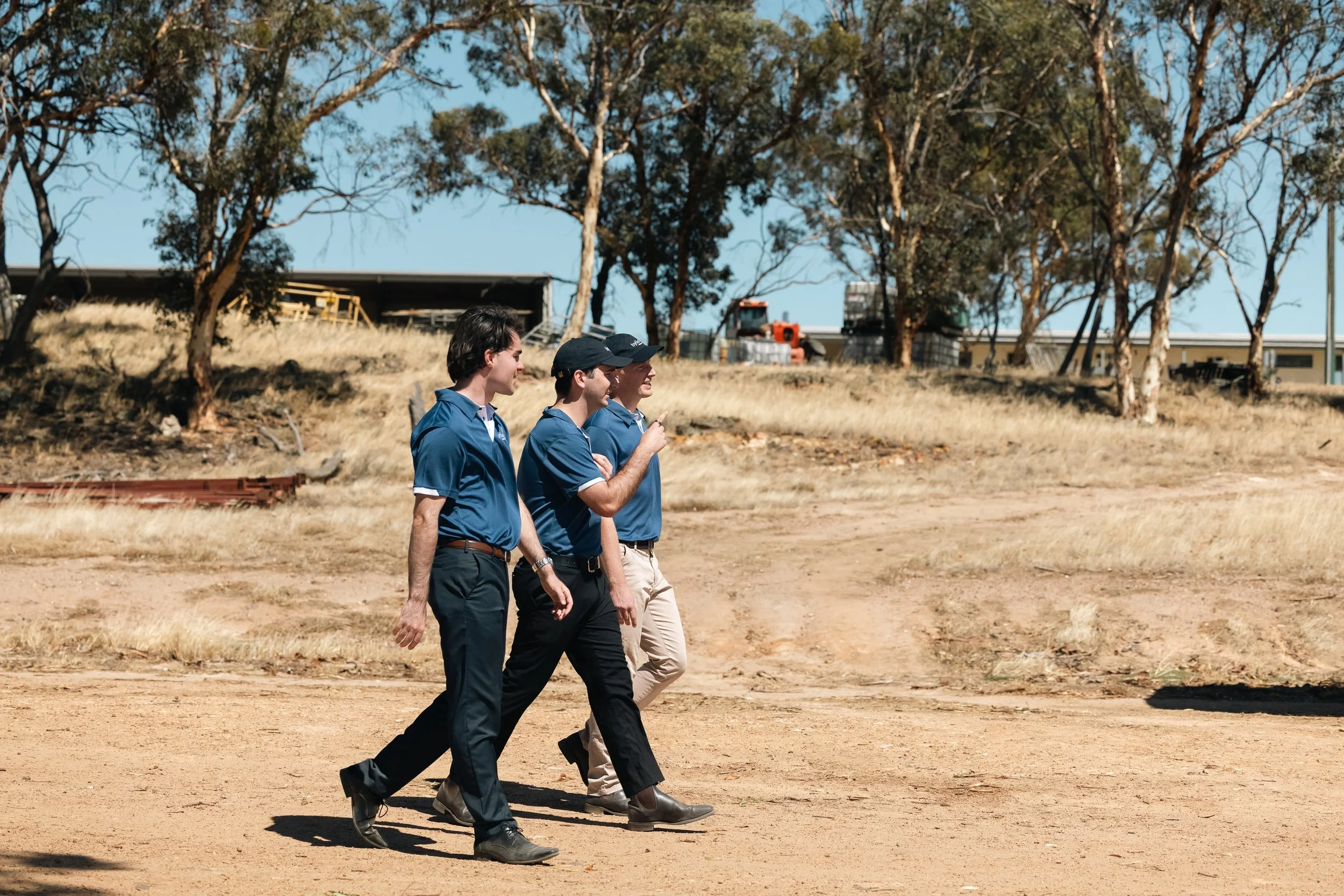 Two Byfields advisers walking through a paddock