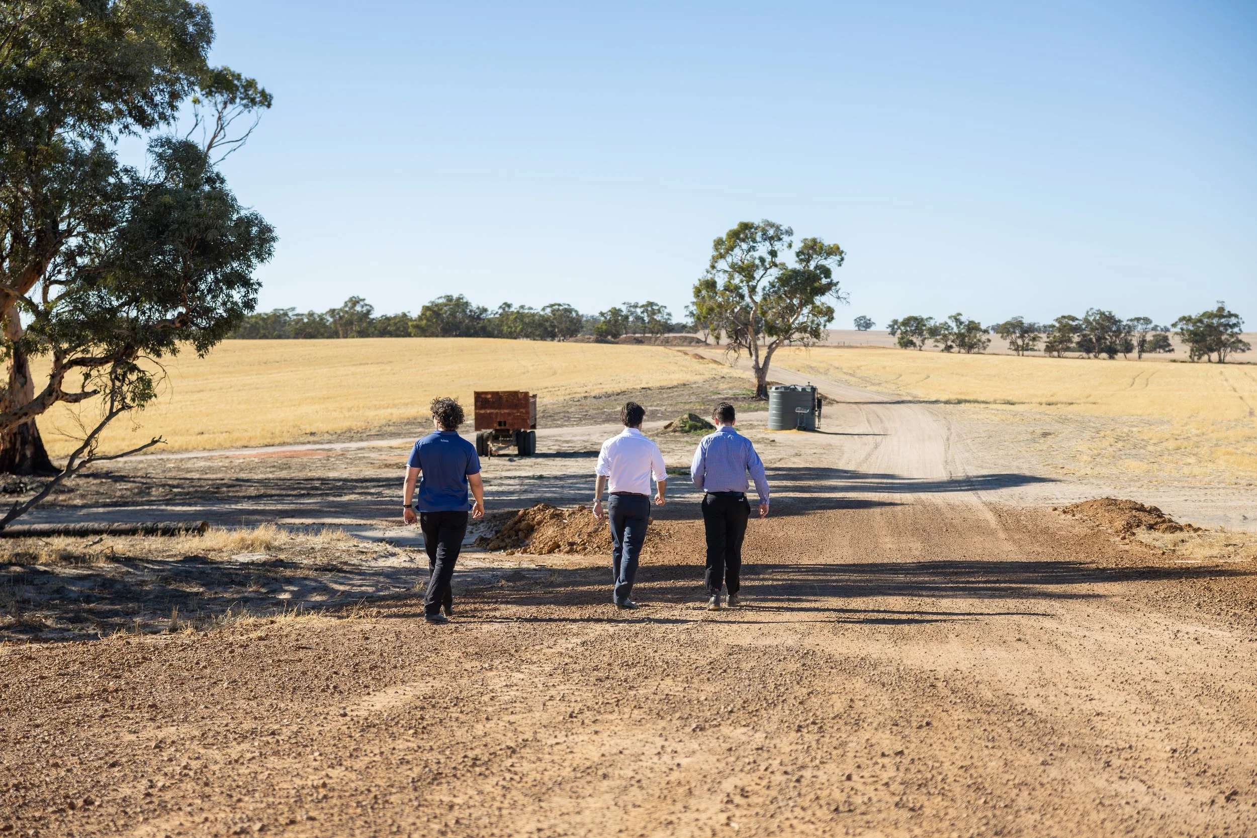 Byfields advisers walking along a farm track