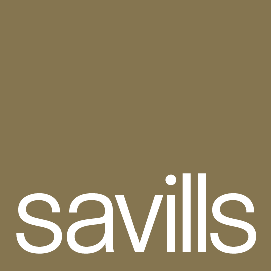Brown background with the white text 'savills' at the bottom.