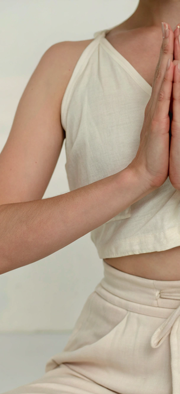 meditative pose close-up