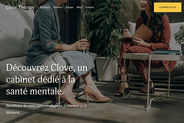 capture d'ecran d'un site web en cours de création