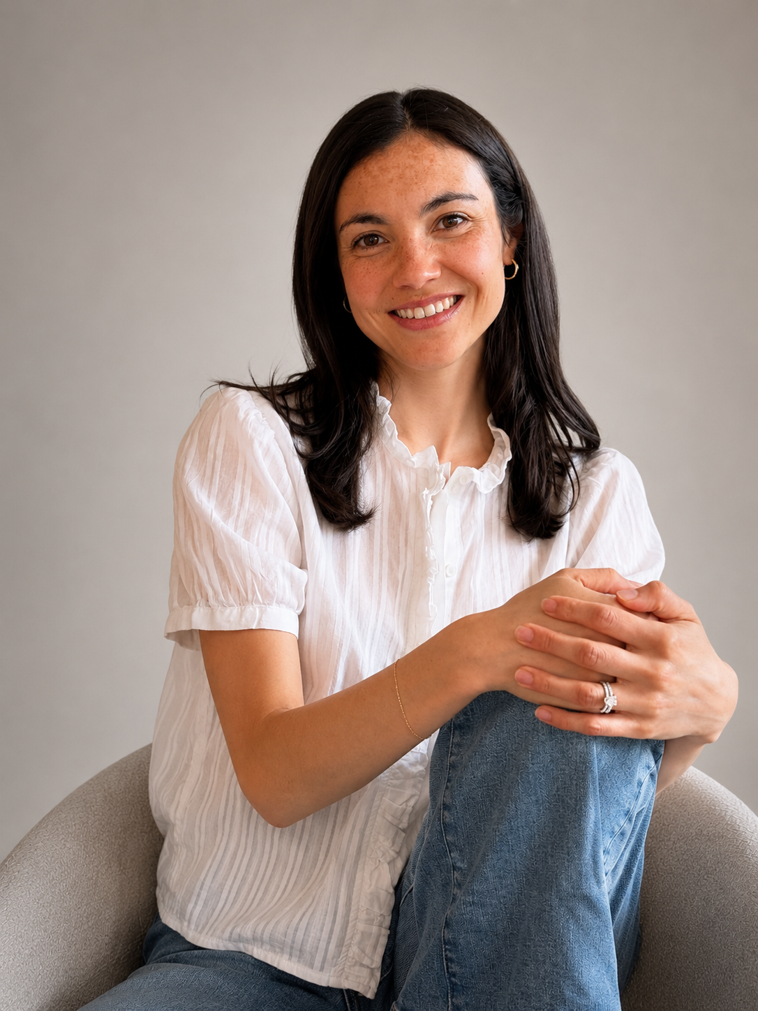 Alexa Nichols, RD for eating disorders and medical nutrition therapy, smiling in a relaxed, casual setting