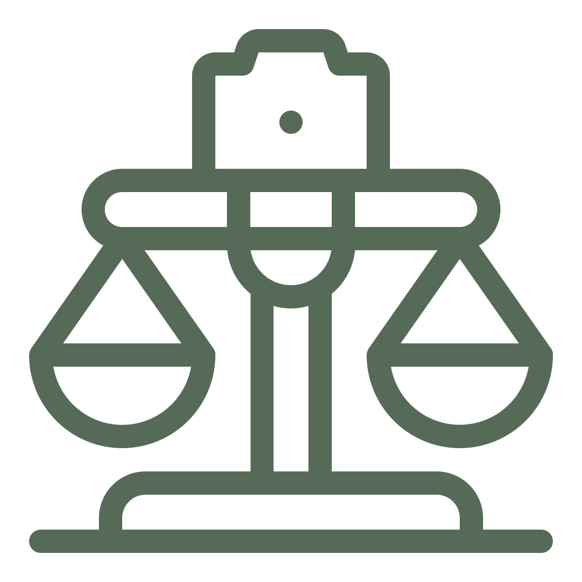 Icon of a balance scale, symbolizing justice or law.