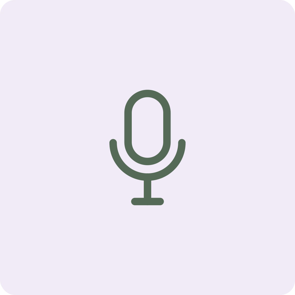 Icon of a microphone on a light gray background.