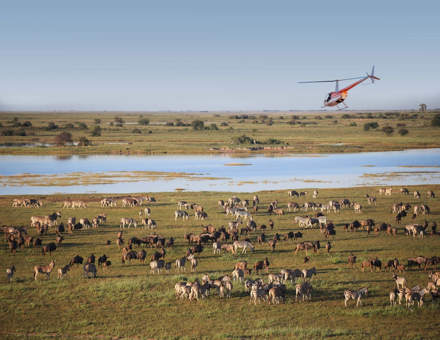Safári de helicóptero sobre o Delta do Okavango