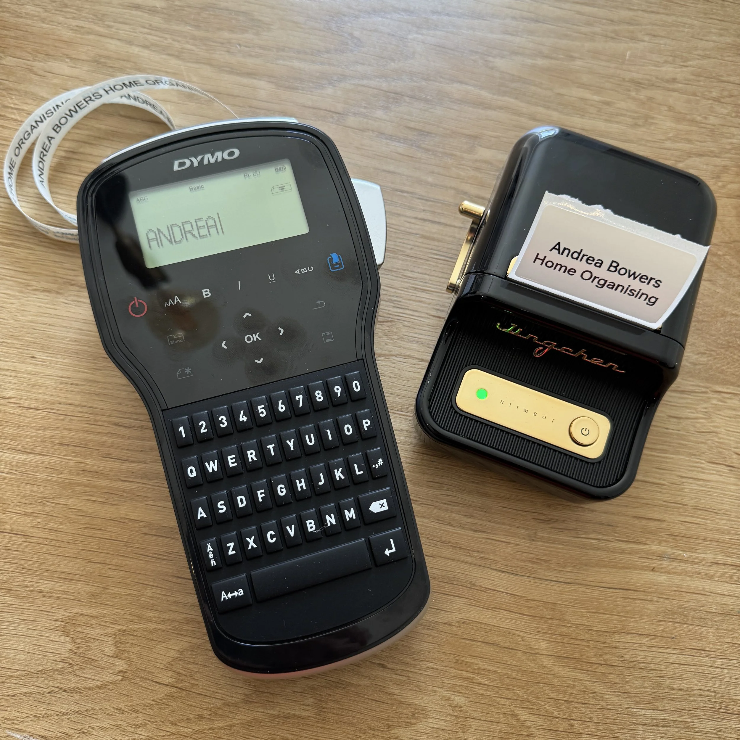 Label makers used for home organisation and storage systems