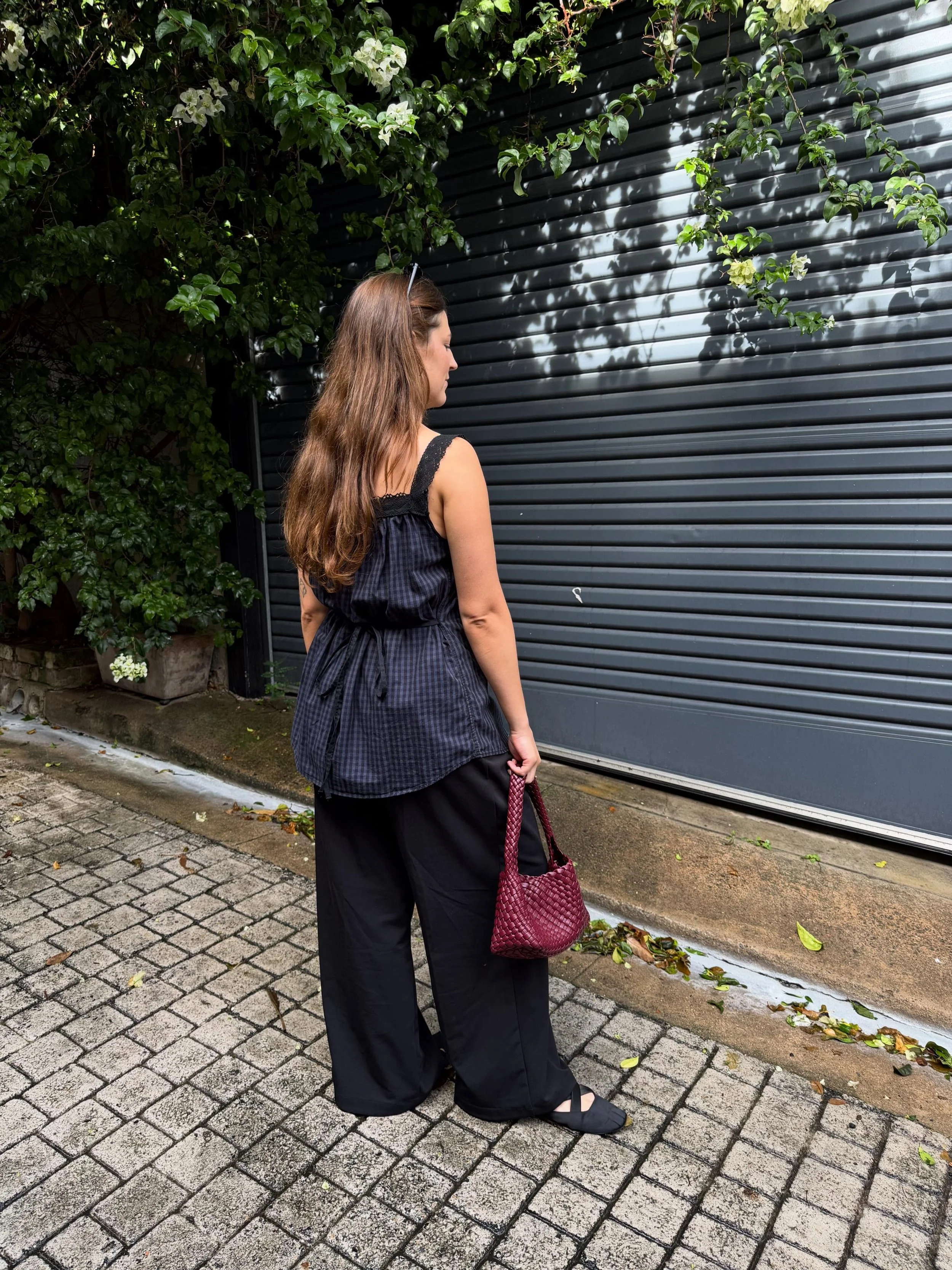 The April Cami in black checks
