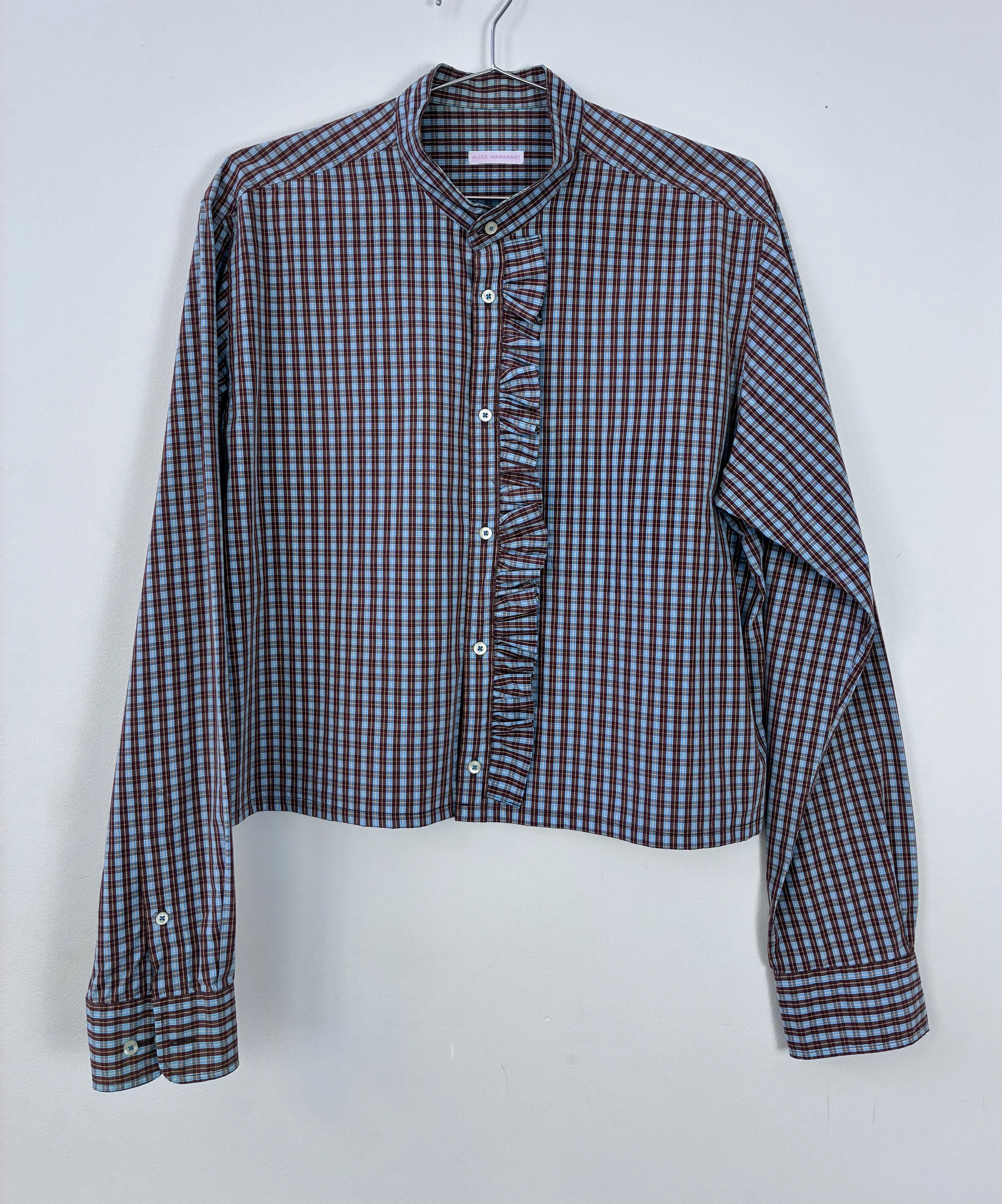 Upcycled brown blue shirt_front.jpg