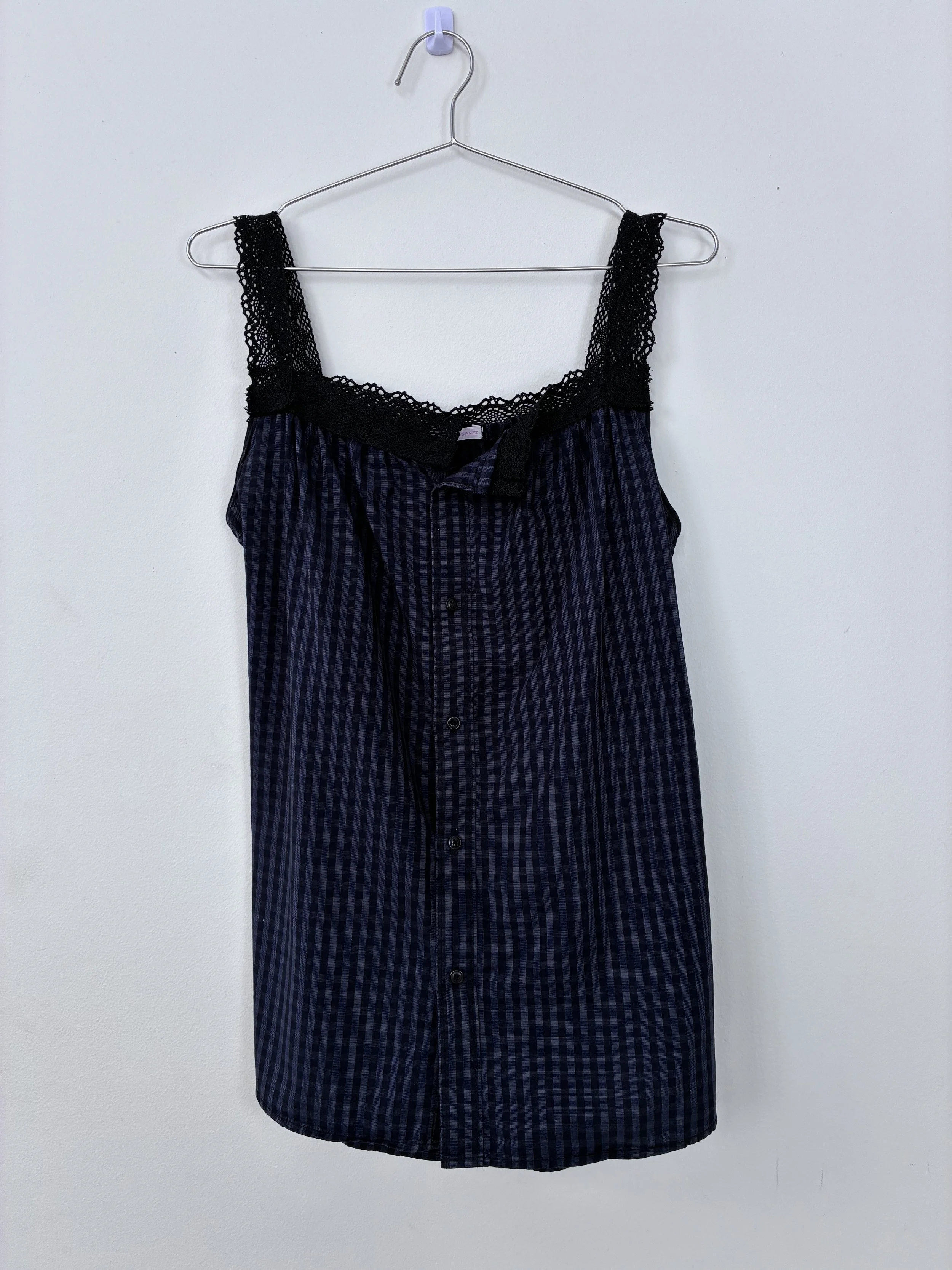 Upcycled black check cami_front.jpg