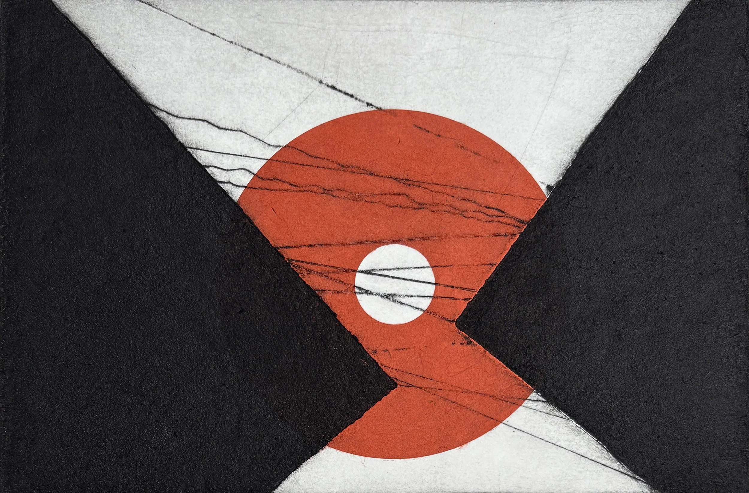 Christopher Moon

Fizz(orange circle), 2025.

Drypoint with Chin Collé. Edition of 30

Framed 475mm x 380mm £350

Unframed 295mm x 195mm £250