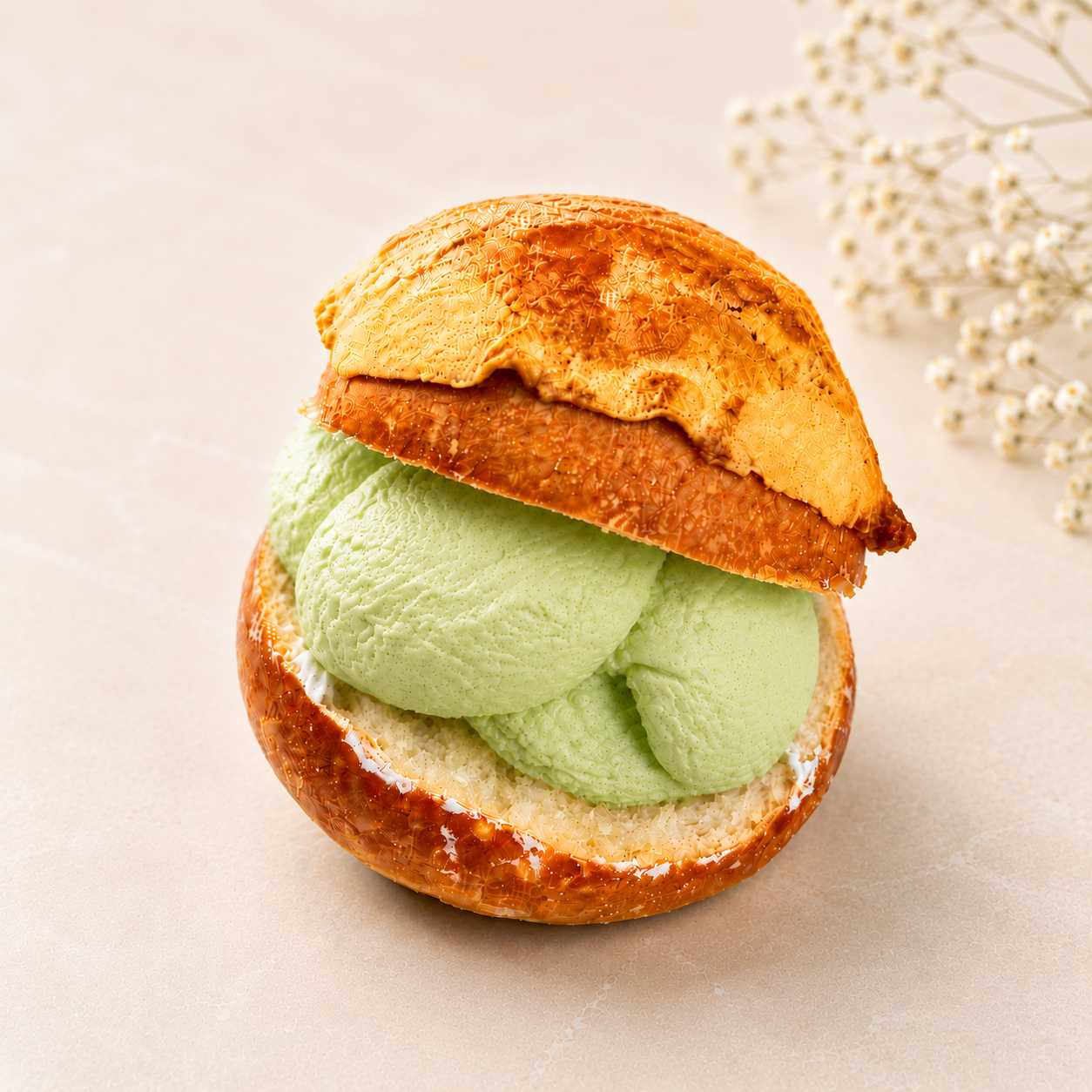 Pandan Lychee Pineapple Bun