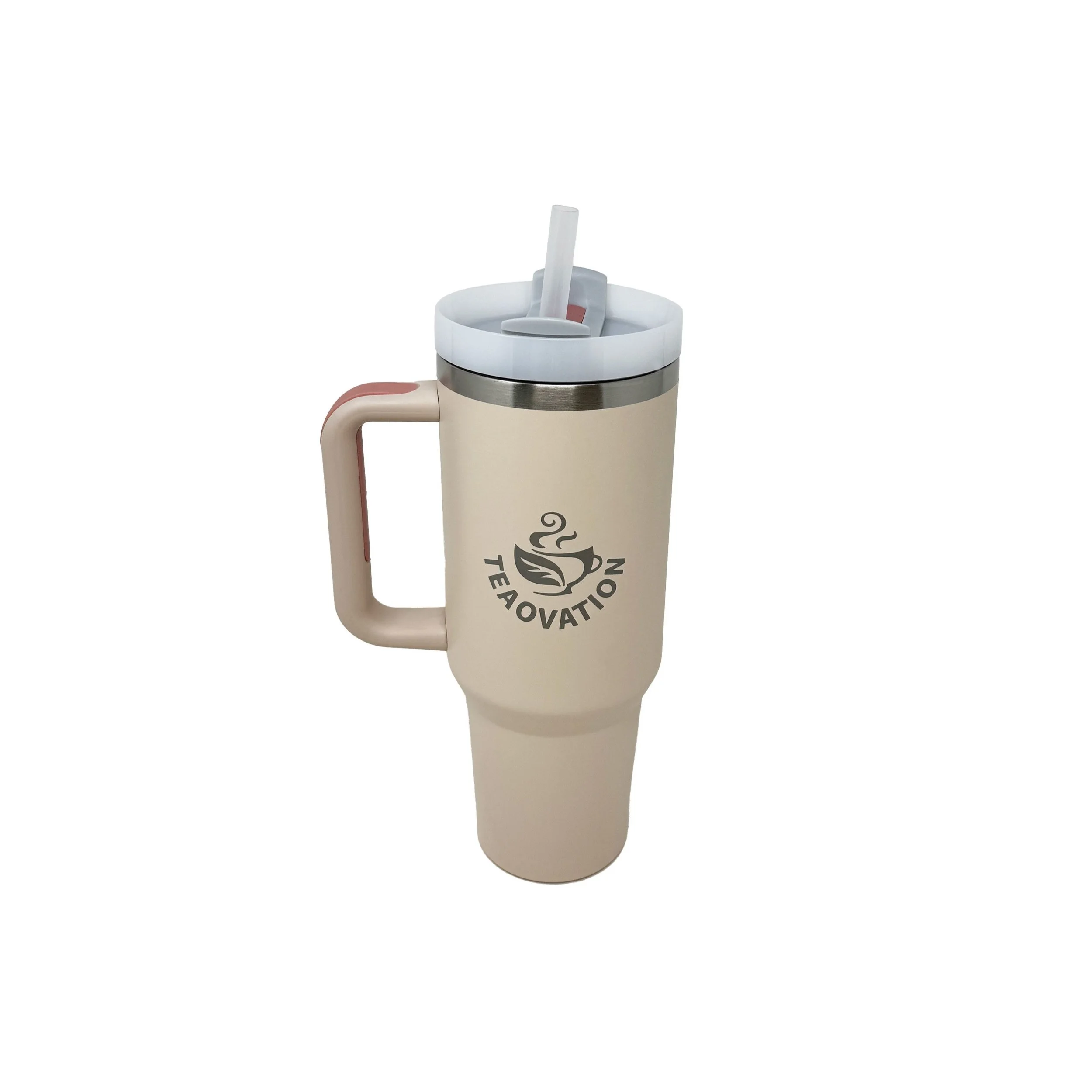 Soft Pink TeaOvation Tumbler Laser Engraved Cup