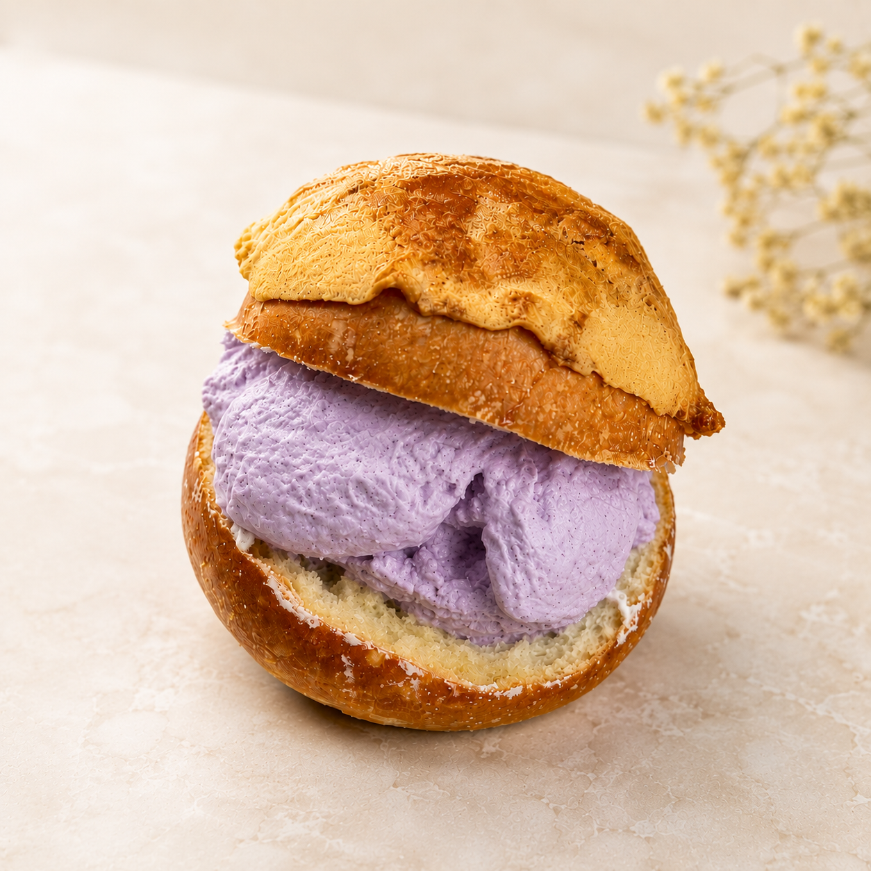 Ube-Taro Pineapple Bun