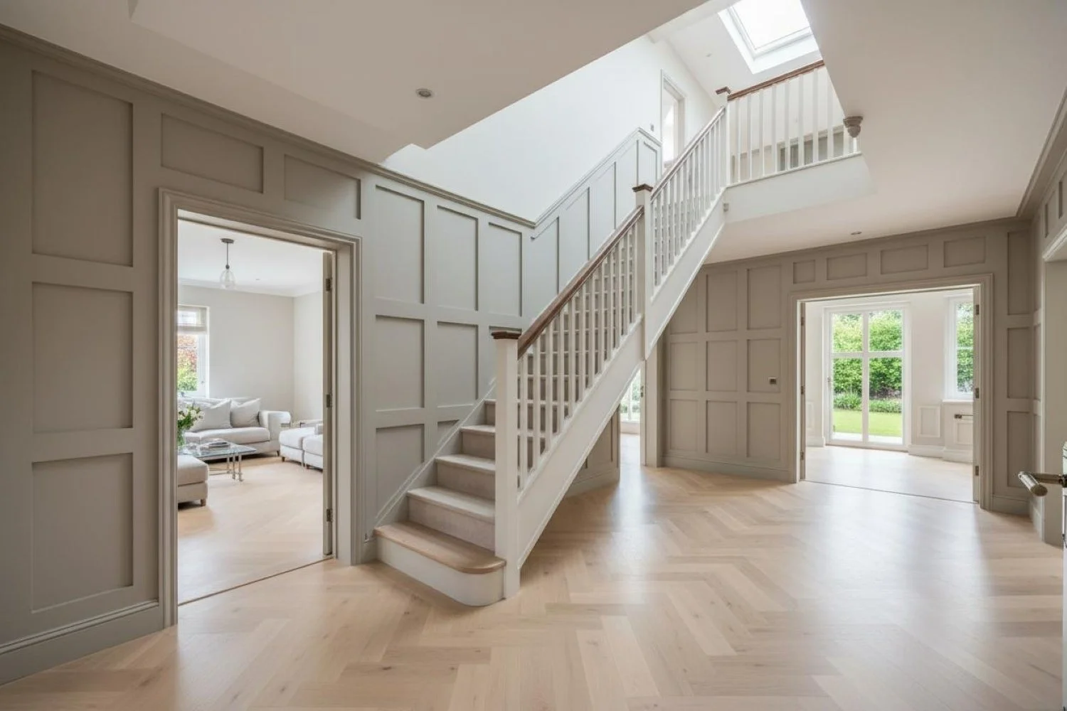 Six-bedroom Georgian-inspired new-build house in Hampshire by Edge Architecture, combining classical architecture with contemporary living 
