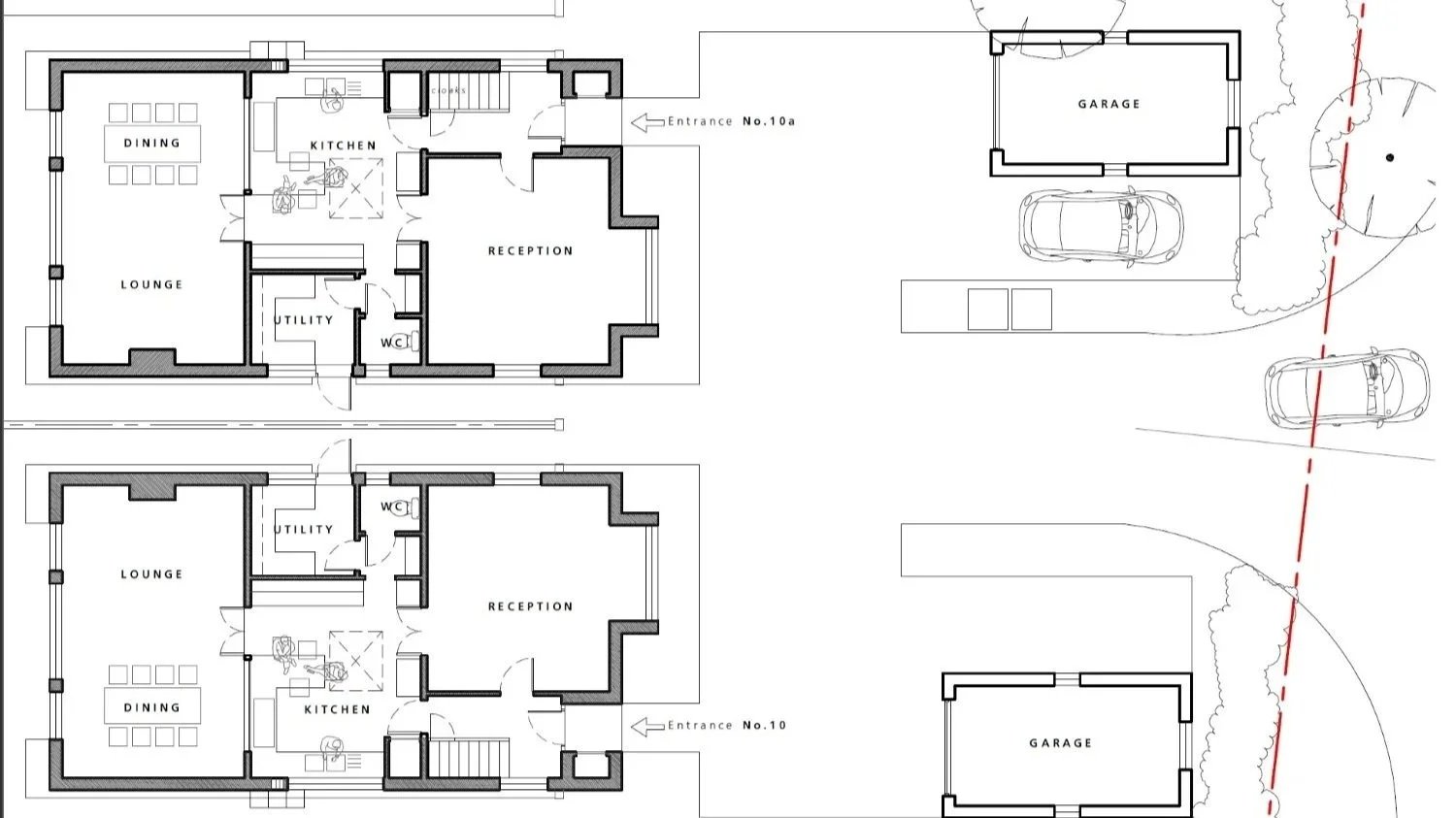 Residential redevelopment in Bucklebury, Berkshire by EDGE Architecture, replacing an existing bungalow with two bespoke family homes within the North Wessex Downs AONB. Rural housing development, planning permission, sustainable architecture and hig
