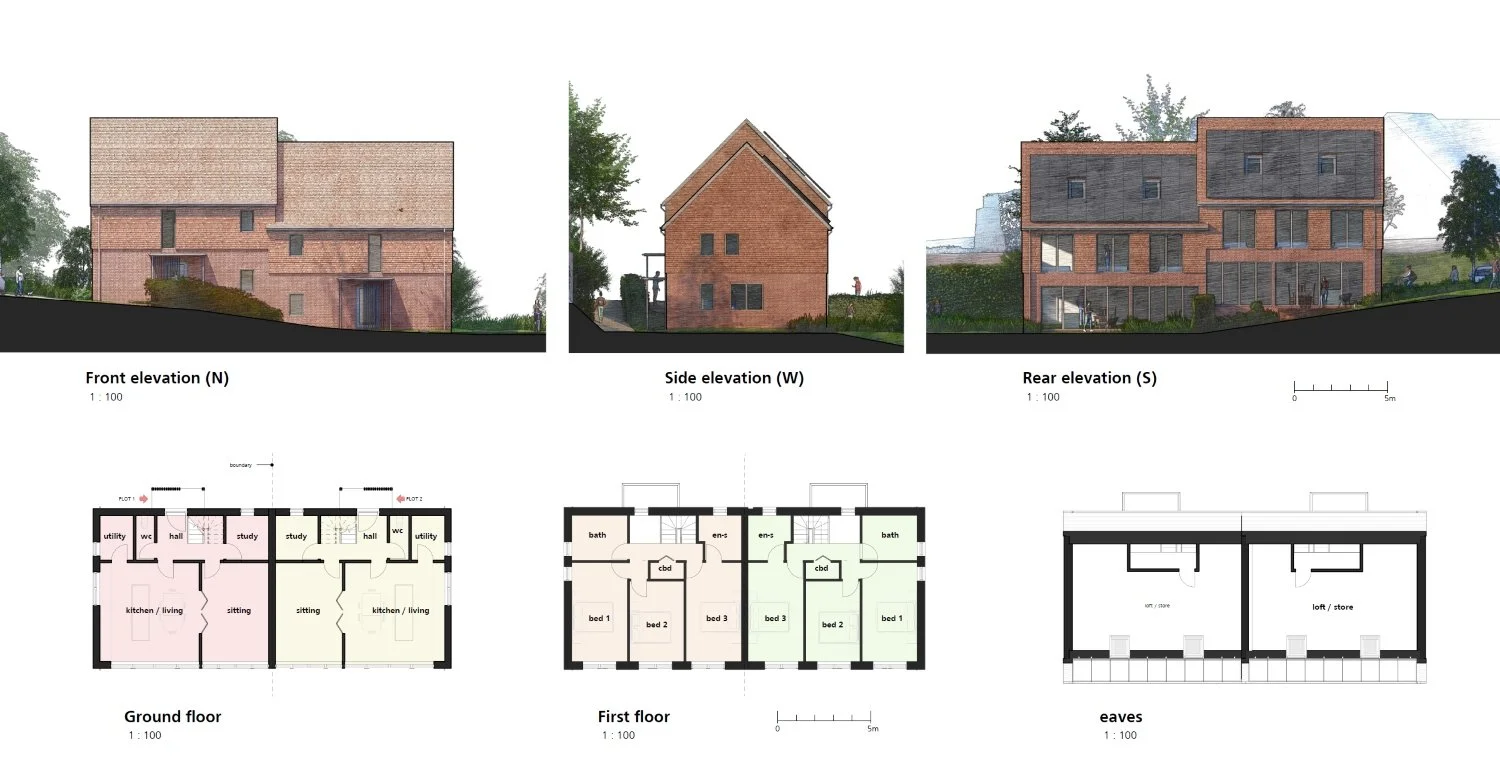 Residential infill development in Cold Ash, West Berkshire, delivering new homes following a successful planning appeal, demonstrating planning strategy and residential development expertise by EDGE Architecture 