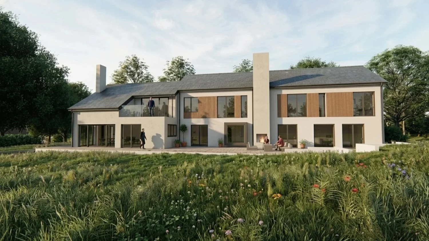 A contemporary, energy-efficient replacement dwelling in rural Hampshire - Edge Architecture - long elevation.jpg