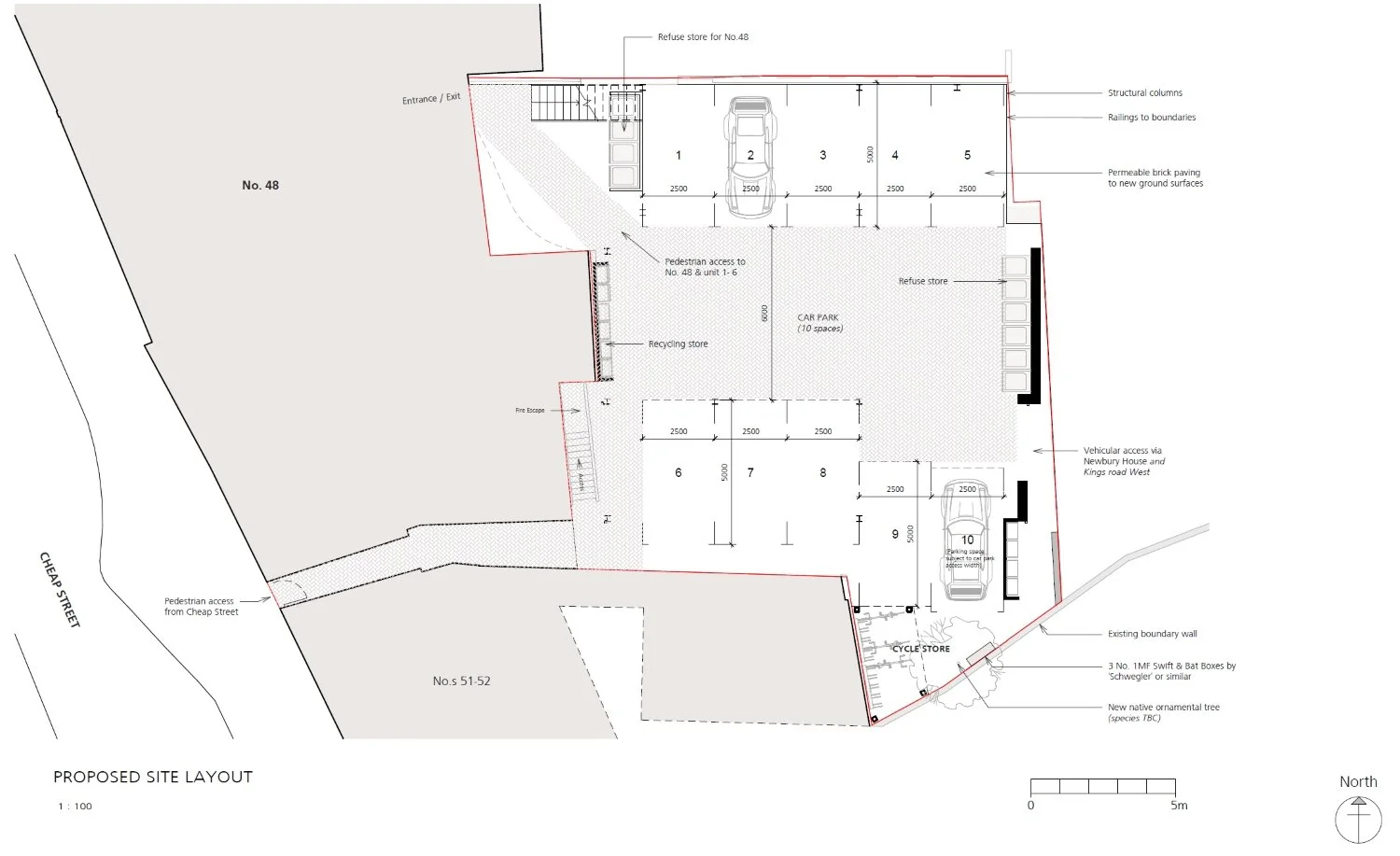 Residential redevelopment in Newbury, Berkshire, creating six apartments through the sensitive regeneration of a brownfield site in a conservation area - Edge Architecture