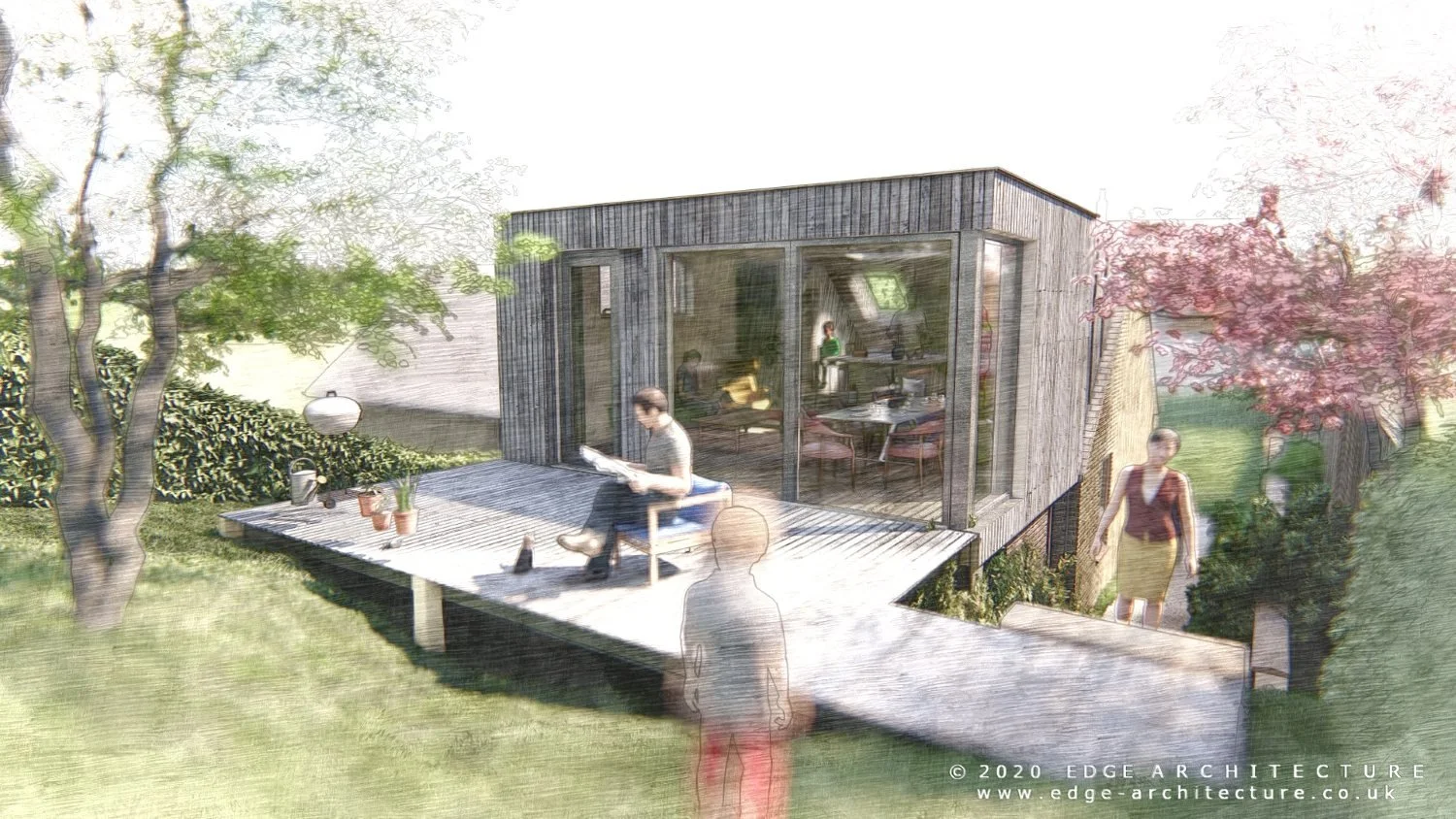 Bungalow-to-house conversion in Adderbury, Oxfordshire, transforming a property within a conservation area through contemporary remodelling and upside-down living design- Edge Architecture
