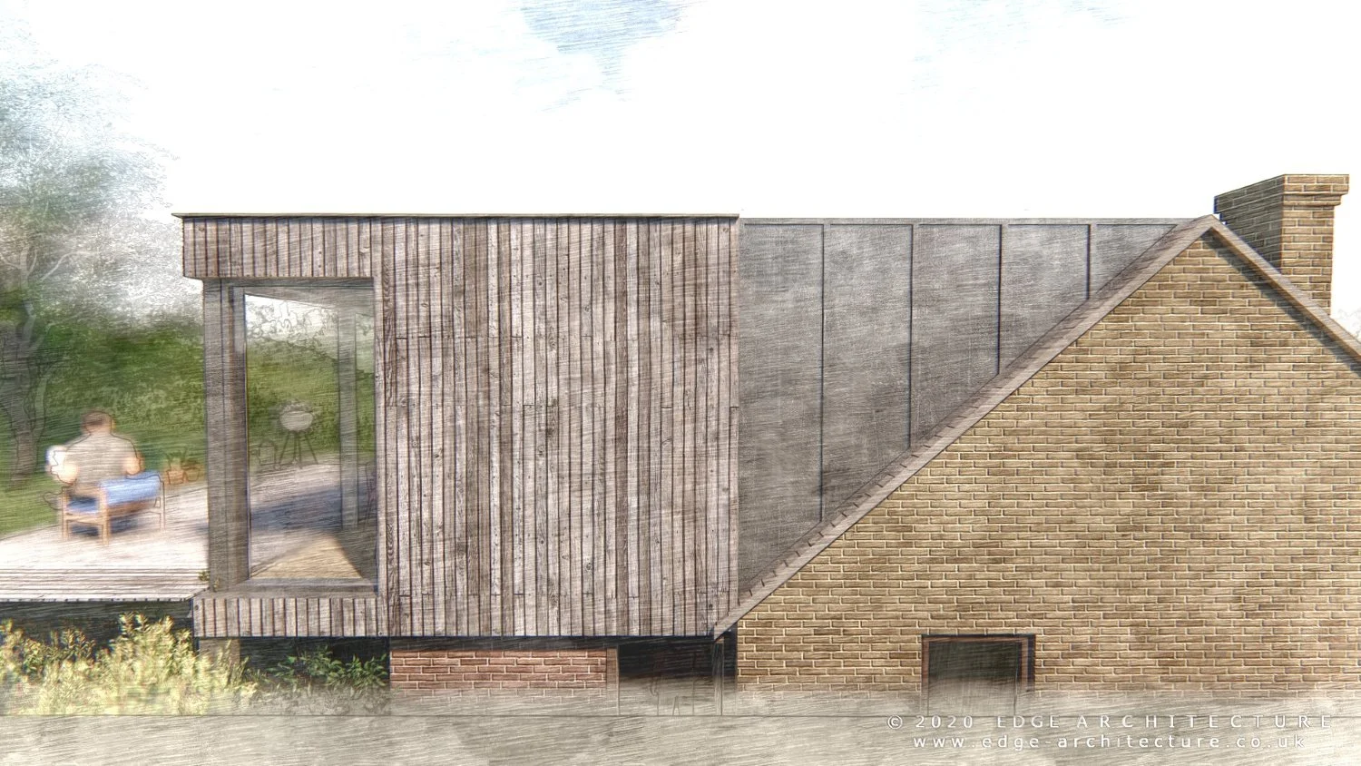 Bungalow-to-house conversion in Adderbury, Oxfordshire, transforming a property within a conservation area through contemporary remodelling and upside-down living design- Edge Architecture
