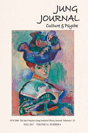 Cover of the Jung Journal magazine featuring a colorful painting of a woman wearing a hat and traditional attire.