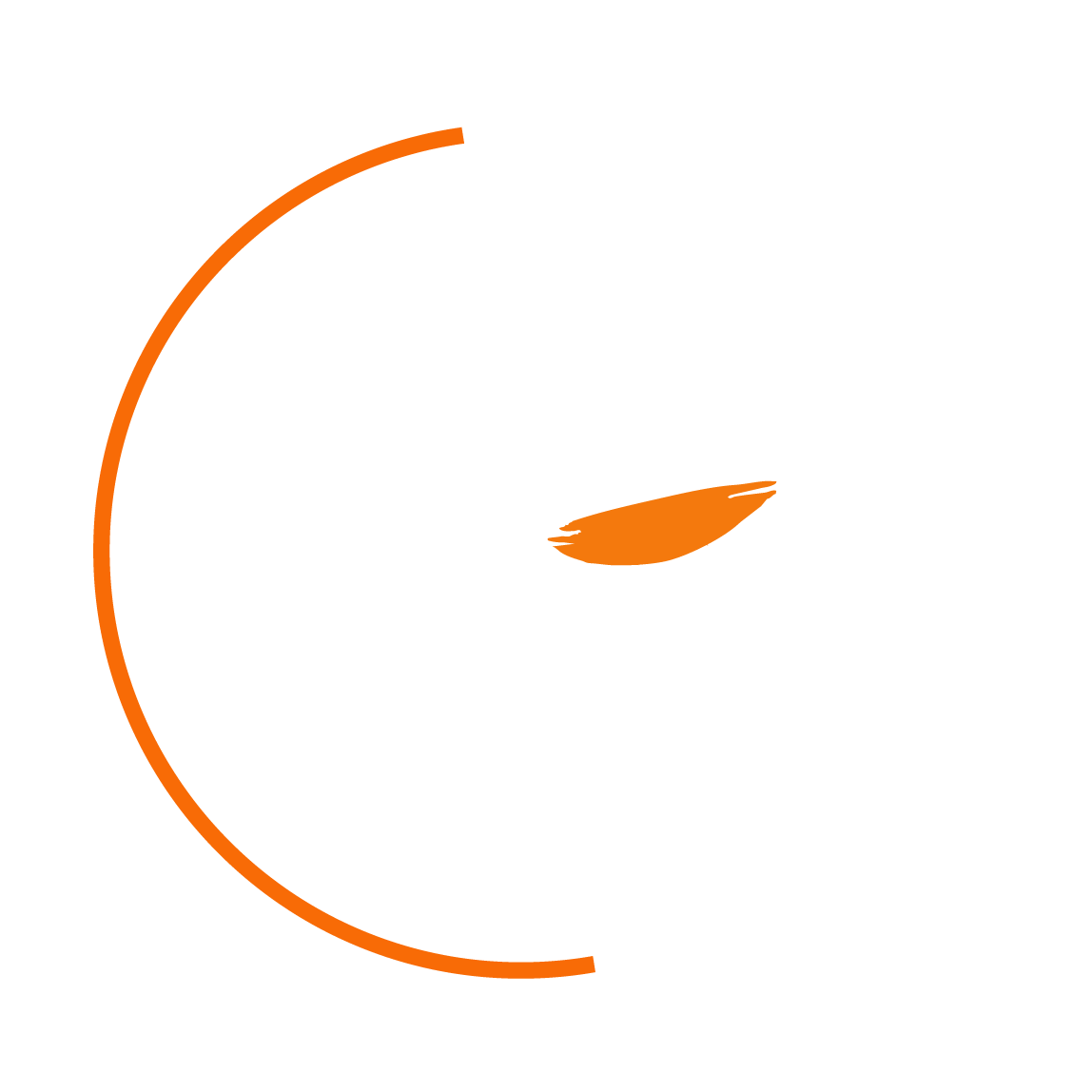 Logo della Fondazione Genta Giandomenico con una grande 'G' bianca al centro, una penna stilografica arancione e un cerchio arancione parziale. La scritta in italiano "FONDAZIONE GENTA GIANDOMENICO" forma un arco attorno alla 'G'.