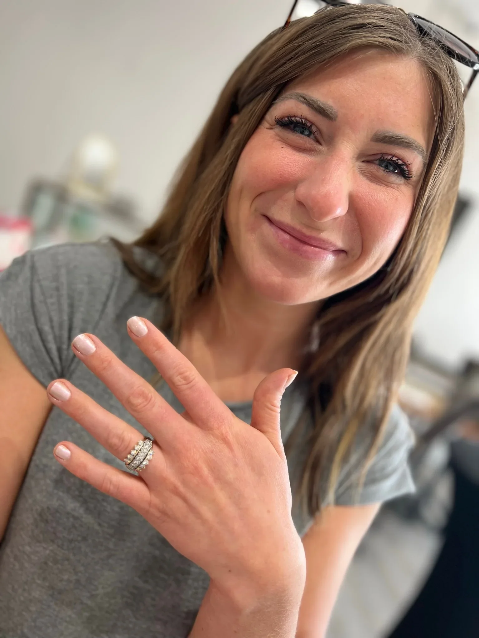 Happy diamond ring customer