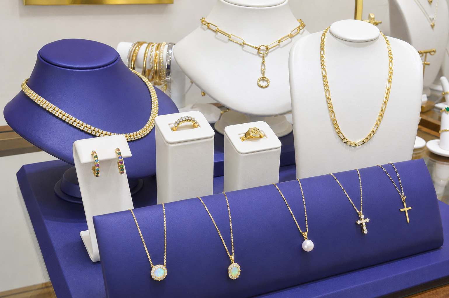 Necklaces and rings