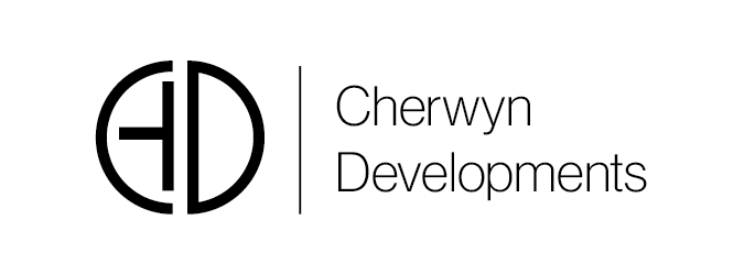 Logo of Cherwyn Developments with a circular monogram and text beside it.