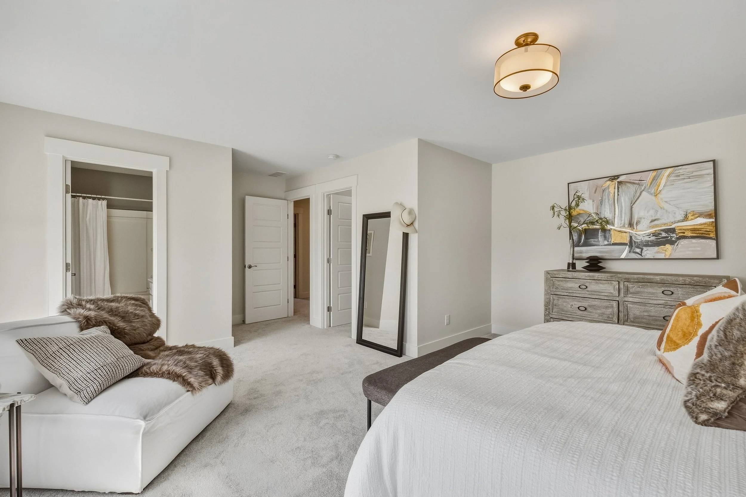 Guest bedroom photographed for a residential real estate listing
