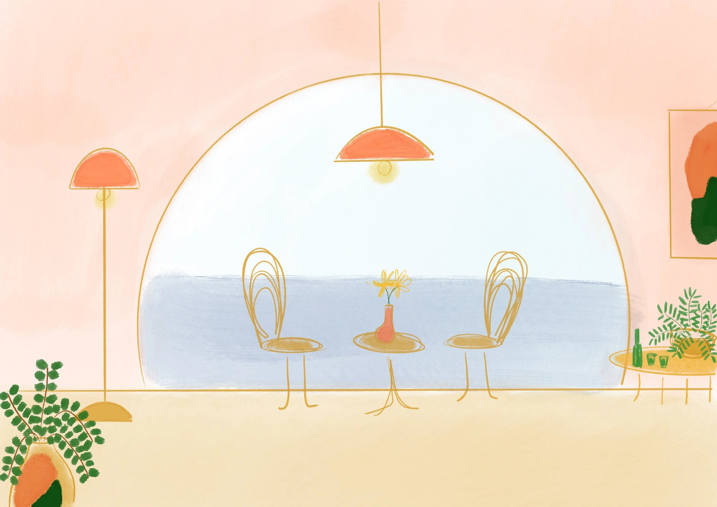 Dining room with a view