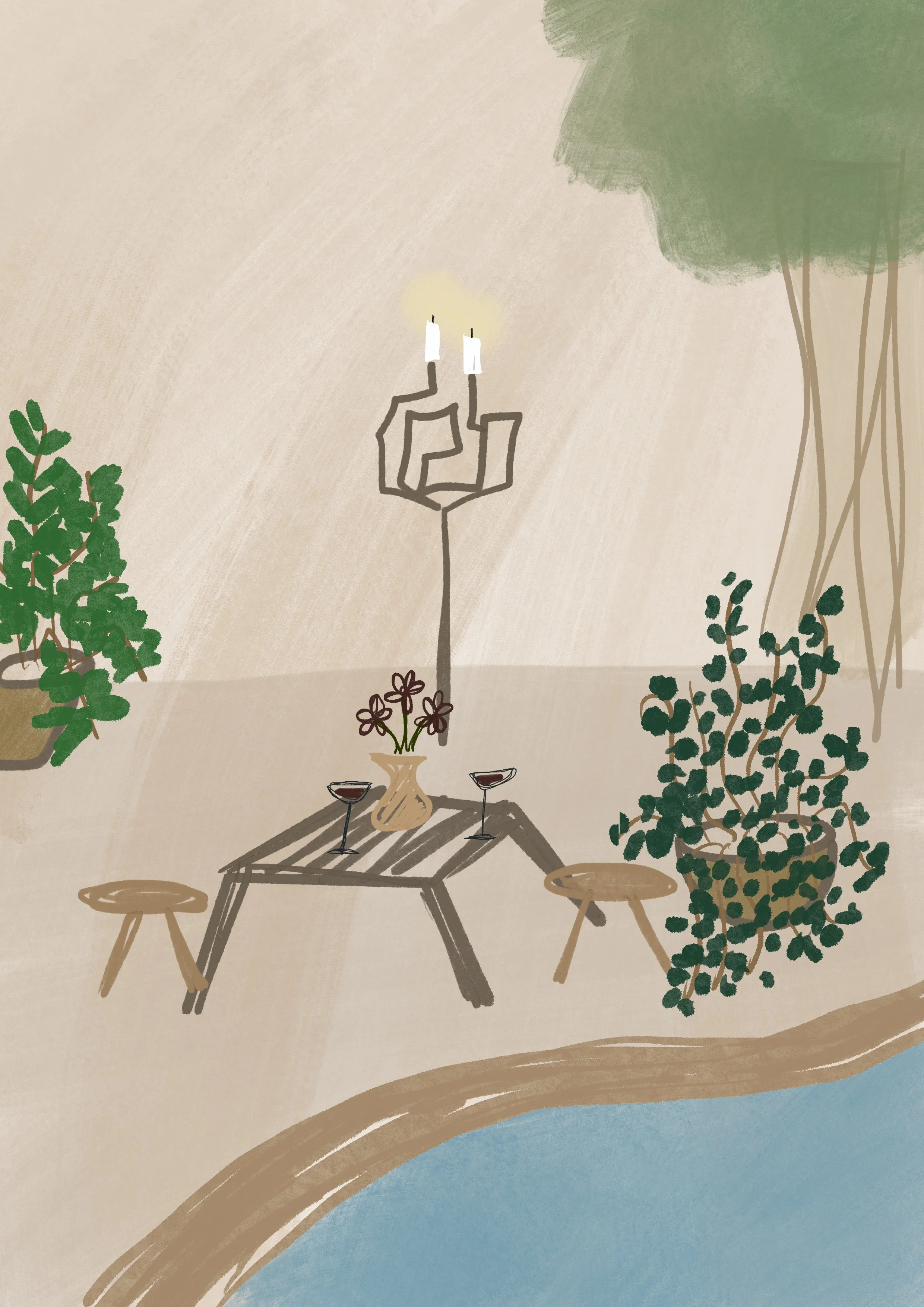 Candle light dinner