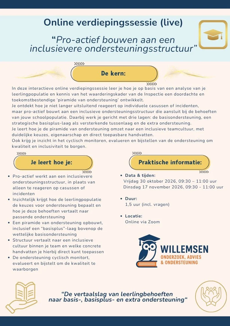 Online verdiepingssessie: Pro-actief bouwen aan een inclusievere ondersteuningsstructuur