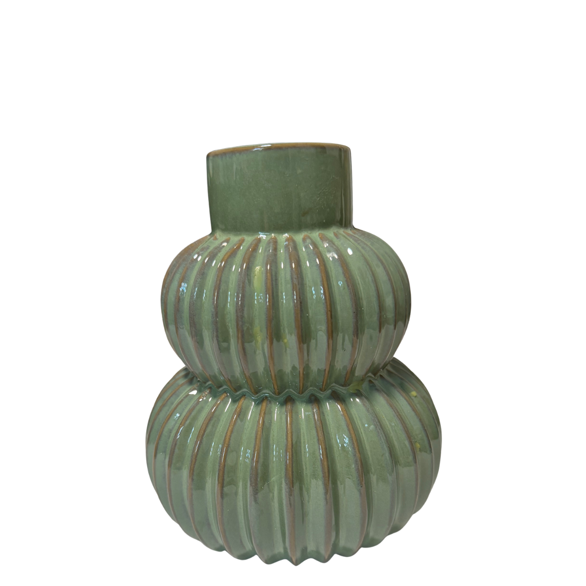 Sage Ribbed Statement Vase
