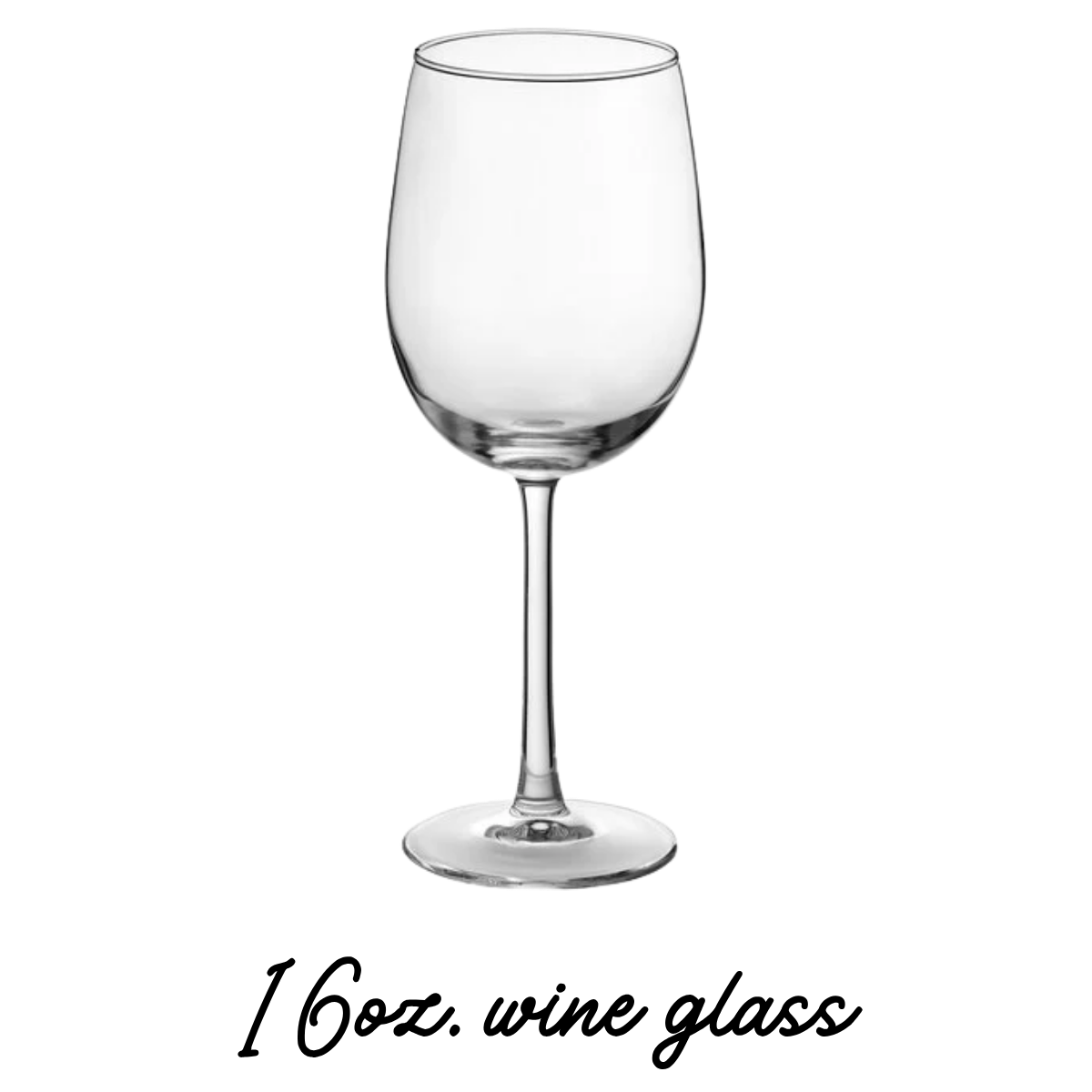 Empty wine glass with a long stem, viewed from the front.