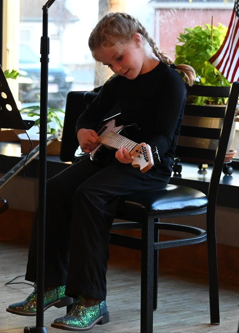 Guitar student playing at the Lancaster Guitar Showcase