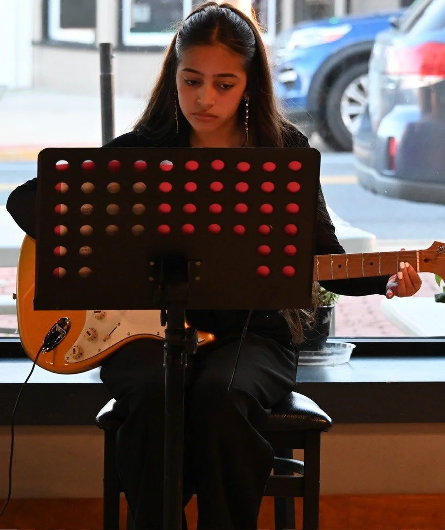 Guitar student playing at the Lancaster Guitar Showcase