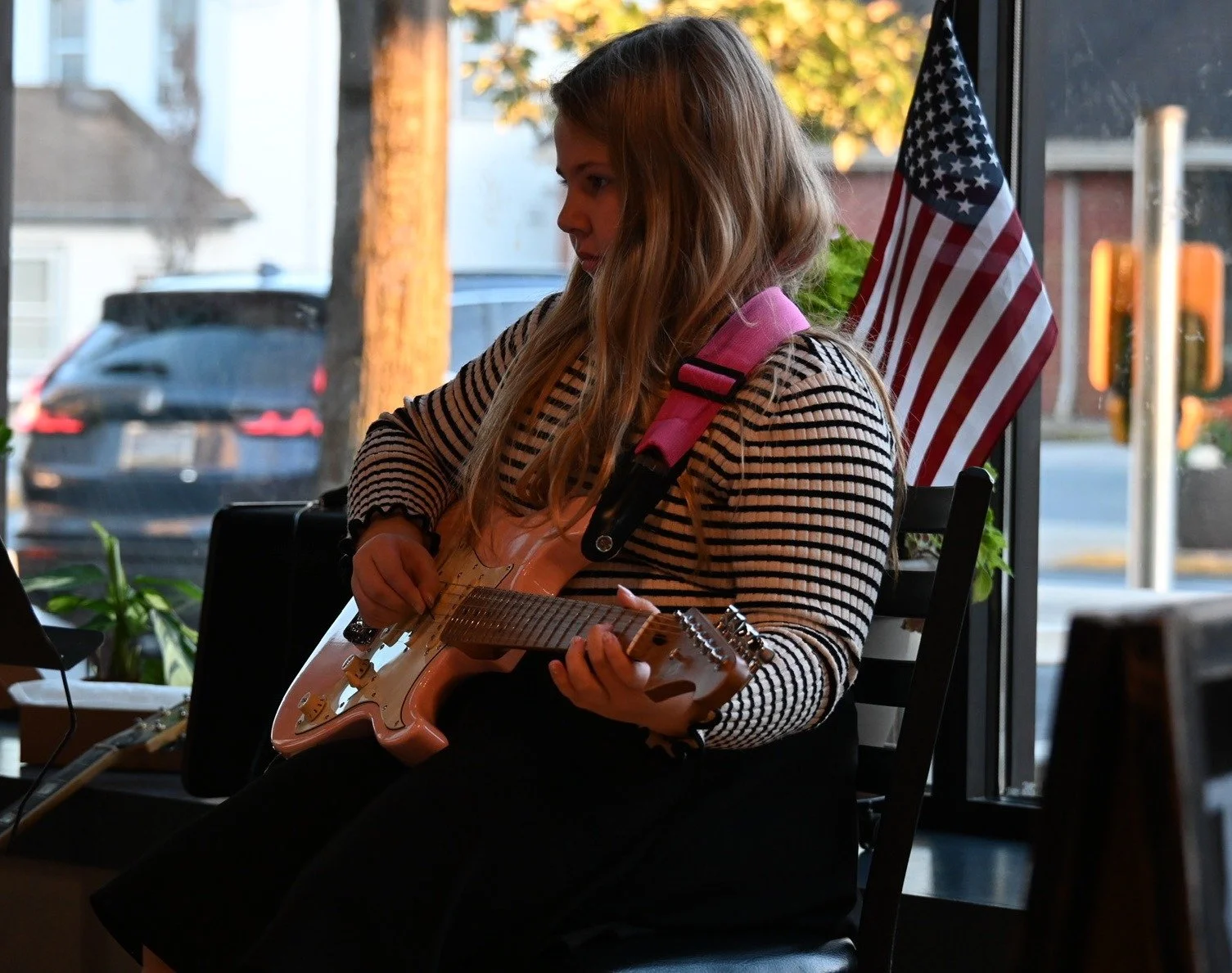 Guitar student playing at the Lancaster Guitar Showcase