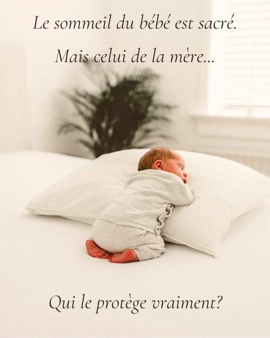 On apprend aux m&egrave;res &agrave; veiller sur le sommeil de leur b&eacute;b&eacute;.

&Agrave; en reconna&icirc;tre chaque signe. 
&Agrave; r&eacute;pondre au moindre &eacute;veil.

Mais qui veille sur le leur ?

Apr&egrave;s la naissance, tout ch