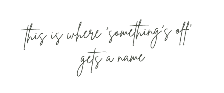 Handwritten note reading This is where something’s off gets a name.