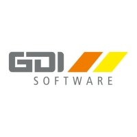 GDI-Software-Logo mit grauem, orangefarbenem und gelbem Design