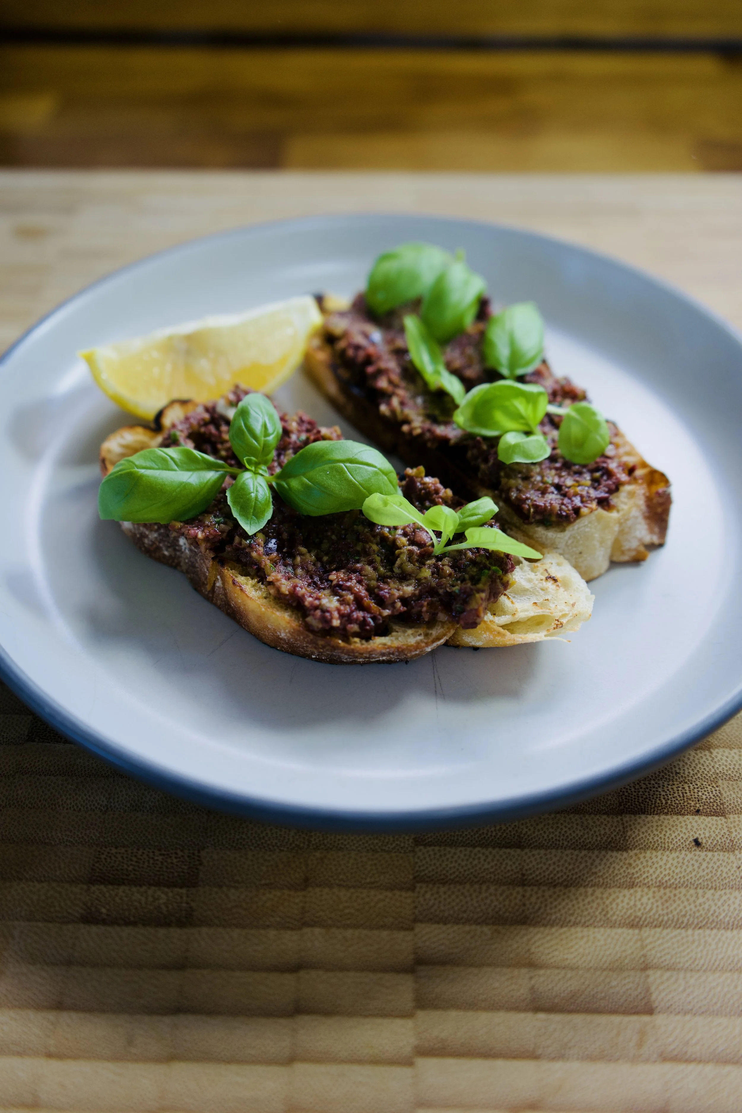 Olive &amp; Sun-Dried Tomato Tapenade on Toasted Ciabatta
