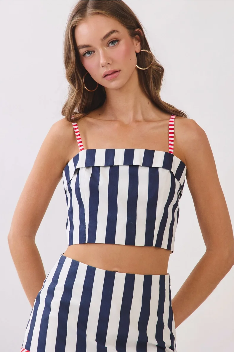Navy Stripe Top