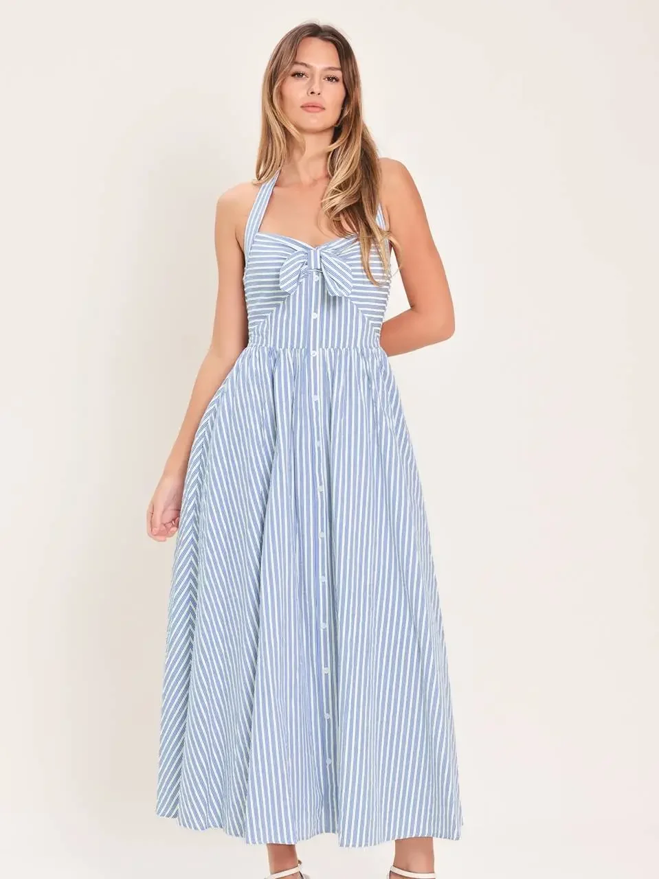 Beau Striped Midi Dress