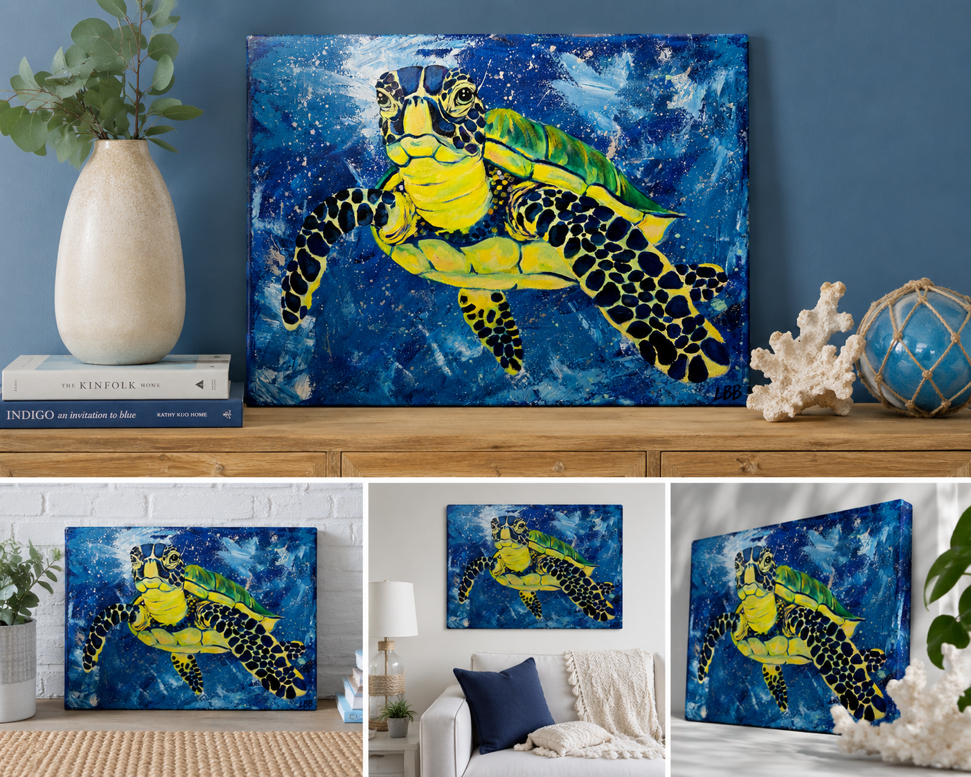 Flow State - 16 x 20 - Sea Turtle Painting