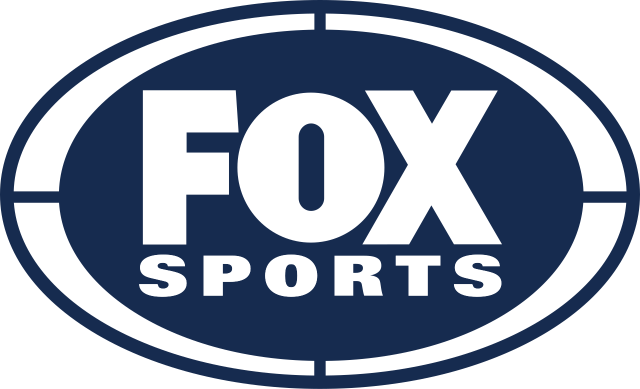 Fox Sports logo with the word "FOX" in large white letters and "SPORTS" underneath, all inside a blue oval with a white border.