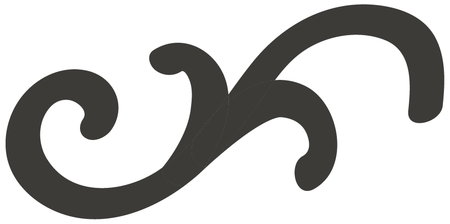 Stylized black decorative swirl or flourish.